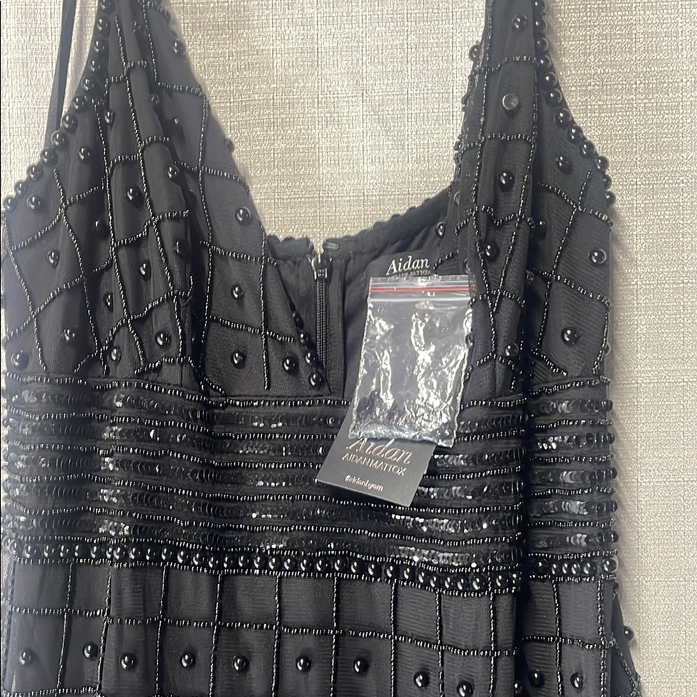Aidan Mattox Elegant Black Beaded Dress